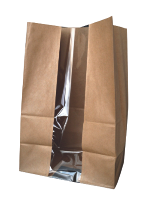 210SOS11BRF SOS BAG 7.1X4.3X10.4 W/WINDOW KRAFT       500/CS