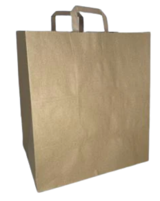 BAG151015BR SHOPPING  BAG  KRAFT FLAT HANDLE PAPER ( 200 ) 15 X 10 X 15