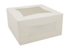 BBX884W BAKERY BOX 8X8X4 WHITE W/ WINDOW  150/C