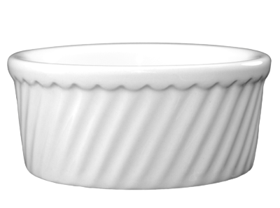 CH SOFS-8EW SOUFFLE DISH SWIRL 8OZ EUROPEAN WHITE  2DZ