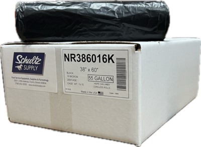 CLNR386016K LINER HI DENSITY (38X60)16 MIC BLACK 60GAL  (200)