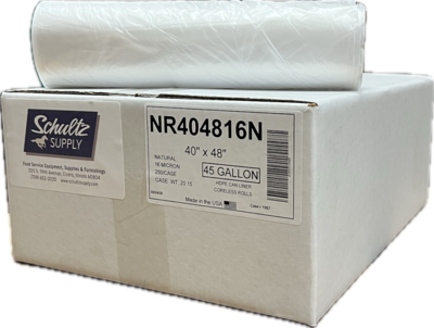 CLNR404816N CLEAR LINER  HI DENSITY  (40X48) 16 MICRON 40-45GAL(250/CS)