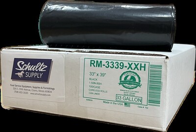 CLRM3339XXH CAN LINER  XTRA-HEAVY BLACK 33X39 STAR (33 GAL)100/CS  1.35MIL