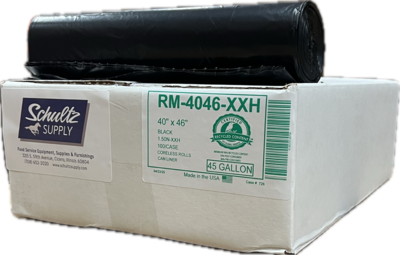 CLRM4046XXH CAN LINER XTRA-HEAVY BLACK 40 X 46 STAR ( 40 - 45 GAL ) 100 / CS  1.35MIL