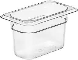 CM 94CW CLEAR POLY FOOD PAN 1/9 SIZE 4" DEEP    6EA/CS