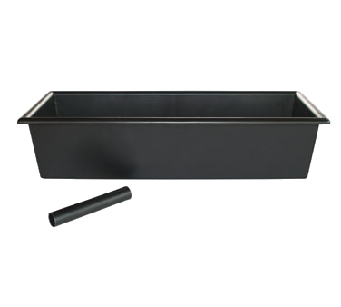 CR-760 BAR DRAIN TRAY BLACK W/ STEM RECTANGULAR BIN REST ON OVERFLOW PIPE