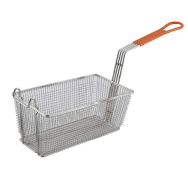 FRY BASKET 12 1/8L X 6 5/16W X 5H COATED HANDLE FRONT HOOK