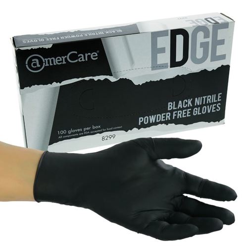 GLV04NITBKPF NITRILE GLOVE X-LARGE BLK/PF (1M)  6MIL