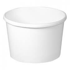 H40852050 SOLO FOOD WHITE SQUAT FOOD CONTAINER 8OZ   500/CS