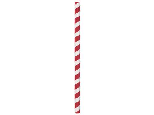 HM600251 8.5" UNWRAPPED PAPER STRAW WHITE/ RED   (10/150CS)  DIA .375