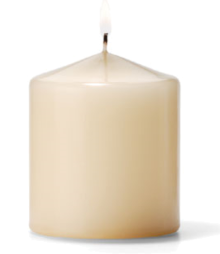 HW-P3X3I-12 PILLAR CANDLE 3"X3" IVORY  1DZ/CS