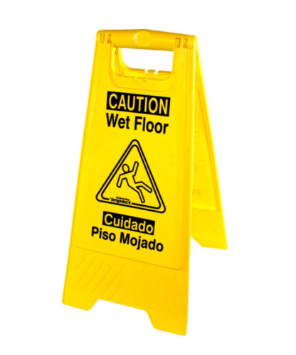 IMP9152W WET FLOOR SIGN BILINGUAL YELLOW