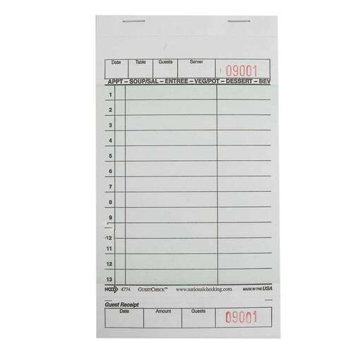 NC-G4774 NATIONAL CHECKING SINGLE GUEST CHECK 4X7 GREEN  (50/50)    *369407