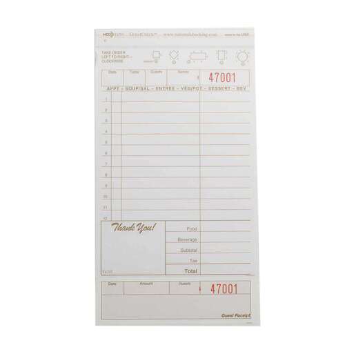 NC-T4797 NATIONAL CHECKING NO CARBON DUPLICATE GUEST CHECK 4X7 TAN  (2M)  * 369412