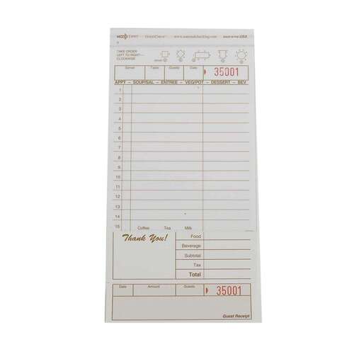 NC-T4997 NATIONAL CHECKING NO CARBON DUPLICATE GUEST CHECK  4X9 TAN   2M/CS * 412454