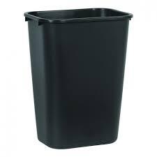 RM2957-00BLK RECTANGULAR WASTEBASKET LARGE 41.25 QUART BLACK (12/CS)