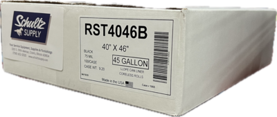 CLRST4046B CAN LINER 40-45GAL HEAVY BLACK 40X46   100/CS   .75 MIL