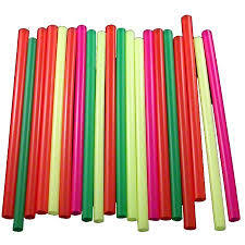 STR-6FSNA 6" STRAW FAT NEON ASSORTED   6/500/CS