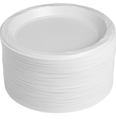 SUN10WHT 10" PLATE WHITE PLASTIC   (10/50/500/CS)
