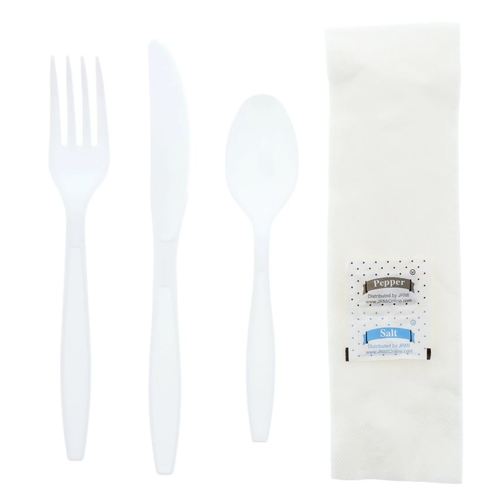 WCC03WHT HEAVY WHITE KNIFE/FORK/SPOON/NAPKIN/S & P (250/CS)