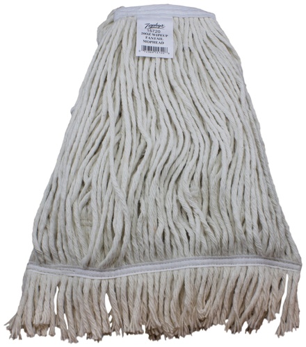 MOP24FAN 24OZ WHITE FANTAIL MOP HEAD 8 PLY  (12EA/CS) (15724P)