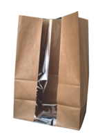 SOS BAG 7.1X4.3X10.4 W/WINDOW KRAFT       500/CS