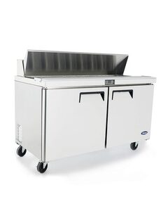 ATMSF8303GR REFRIG 60" SANDWICH PREP 2-DOOR 16PAN W/ CASTERS 115V