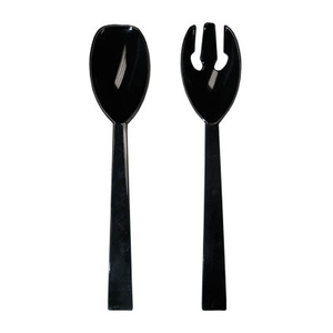 SPOON FORK COMBO BLACK PLASTIC  (144 SET/CS)