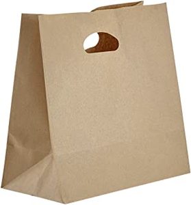 SHOPPING BAG KRAFT DIE CUT 11X6X11 50# 500/BL