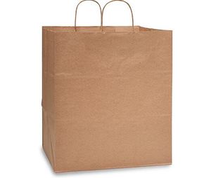 SHOPPING BAG KRAFT  14X9.75X15.5   200/BL