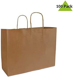 SHOPPING BAG KRAFT  16X6X12  250/BL