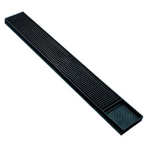 BARMAT-BLK BAR MAT GLASS RAIL BLACK 24" X 3.75"