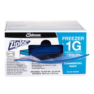 ZIPLOCK FREEZER BAG 1GAL 10.5X11  2.7 MIL (250CS) * 94604
