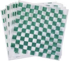 DRY WAX DELI PAPER 12X12 GREEN/WHITE CHECK   (5M)