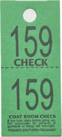 COATCHECK TICKET 2-PART GREEN (1M/BX)