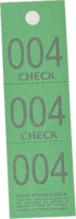 COAT CHECK TICKET 3-PART GREEN (1M/BX)