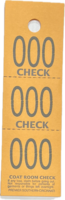 COAT CHECK TICKET 3-PART ORANGE (1M/BX)