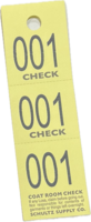 COAT CHECK TICKET 3-PART YELLOW (1M/BX)
