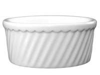 SOUFFLE DISH SWIRL 8OZ EUROPEAN WHITE  2DZ