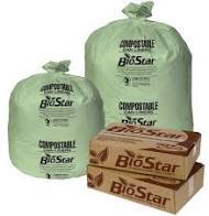 LINER  COMPOSTABLE 60GAL ( 38 X 58 )100 / CS  1.0MIL  GREEN
