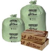 LINER  COMPOSTABLE 60GAL ( 38 X 58 )100 / CS  1.0MIL