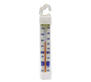 COOPER-330 THERMOMETER REFRIGERATOR/ FREEZER VERTICAL -40/+120 HOOK TUBE GLASS