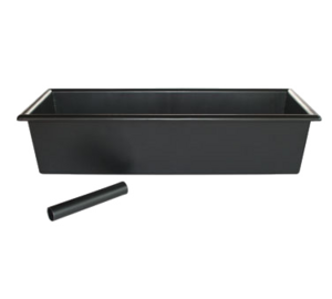 BAR DRAIN TRAY BLACK W/ STEM RECTANGULAR BIN REST ON OVERFLOW PIPE