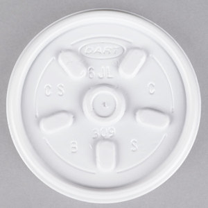 D6JL WHITE LID VENTED   (10PK/100)