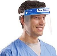 FACESHIELD FACE SHIELD 8" X 12" PLASTIC W/ELASTIC BAND 5 PER PACK