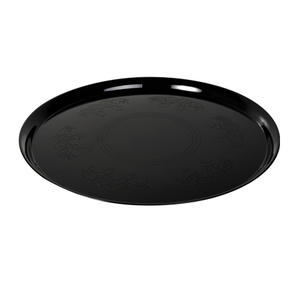 12" HARD PLASTIC BLACK TRAY (25)