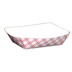 FT040RW 6OZ PLAID FOOD TRAY (4/250)