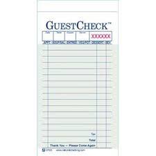 GA-G7000 NO CARBON DUPLICATE GUEST CHECK BOOK 3X6 GREEN  (50/50)