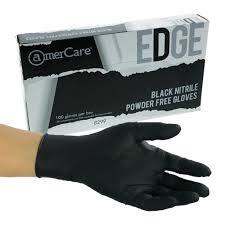 NITRILE GLOVE LARGE BLK/PF  (1M)  6MIL