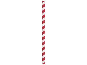 8.5" UNWRAPPED PAPER STRAW WHITE/ RED   (10/150CS)  DIA .375